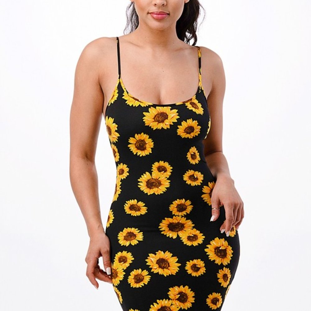 Comfy Sunflower Tank Dress